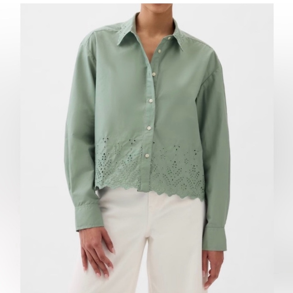 Gap Green Eyelet Women's Top
